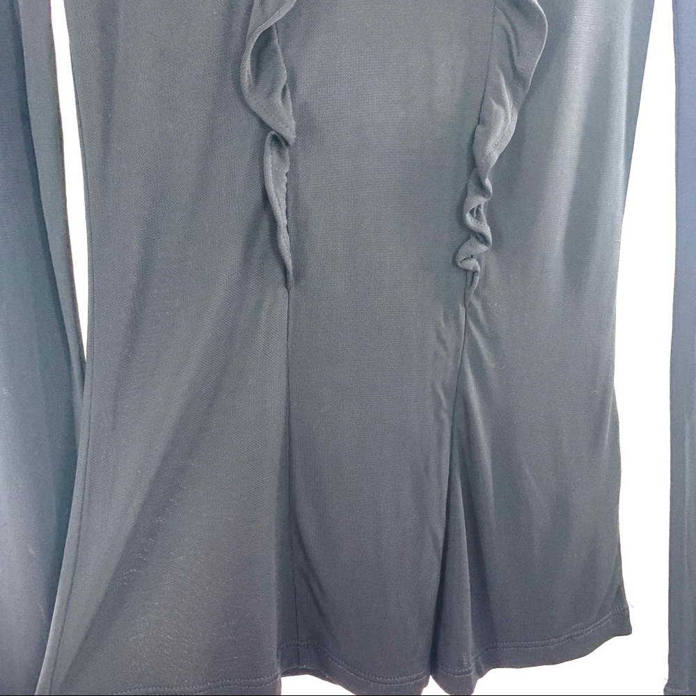 H&M Black Ruffle Fitted Top - Picture 3 of 4
